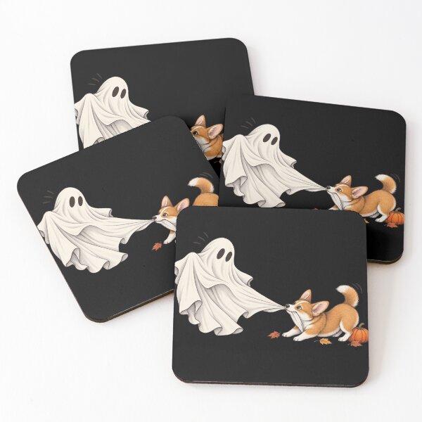 Item preview, Corgi Tugging Ghost Halloween Fun designed and sold by haitrieuic96.
