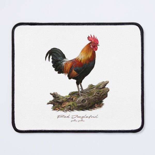 Item preview, Red Junglefowl on Wooden Log Bird Illustration designed and sold by Takeda-art.