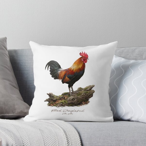 Item preview, Red Junglefowl on Wooden Log Bird Illustration designed and sold by Takeda-art.