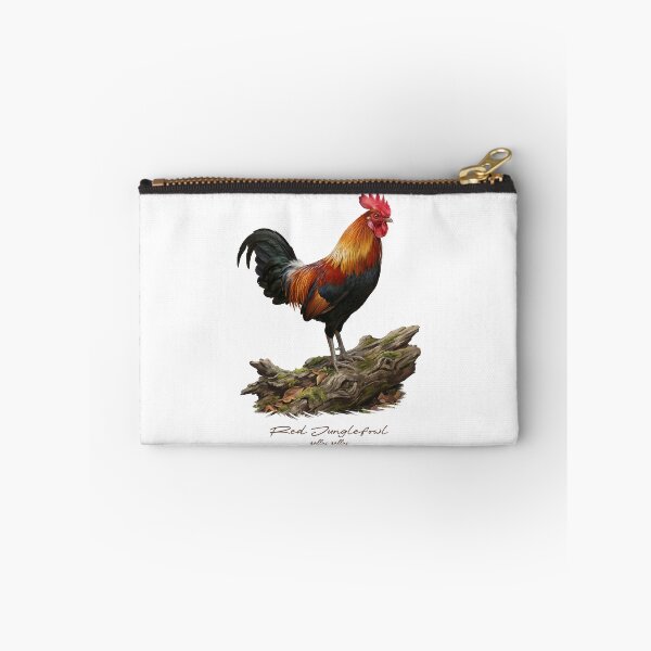 Item preview, Red Junglefowl on Wooden Log Bird Illustration designed and sold by Takeda-art.