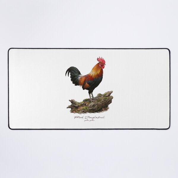 Item preview, Red Junglefowl on Wooden Log Bird Illustration designed and sold by Takeda-art.