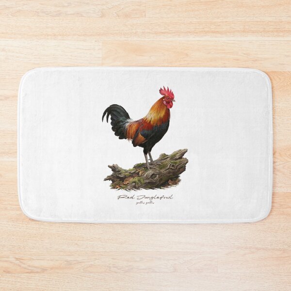Item preview, Red Junglefowl on Wooden Log Bird Illustration designed and sold by Takeda-art.