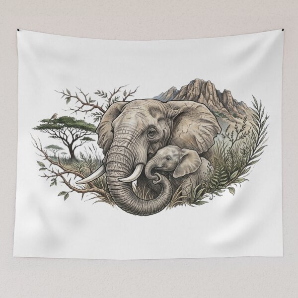 Item preview, African Elephant & Flora Safari designed and sold by CHRIST5000.
