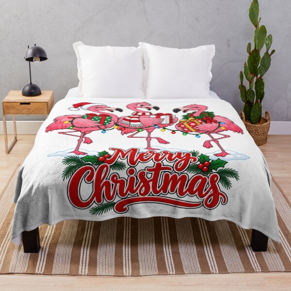 Item preview, Merry Christmas Flamingo Trio with Festive Gifts designed and sold by skyartdesign.