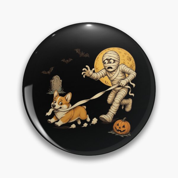 Item preview, Mummy Chasing Corgi Halloween Adventure designed and sold by haitrieuic96.