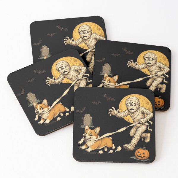 Item preview, Mummy Chasing Corgi Halloween Adventure designed and sold by haitrieuic96.
