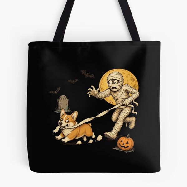 Item preview, Mummy Chasing Corgi Halloween Adventure designed and sold by haitrieuic96.