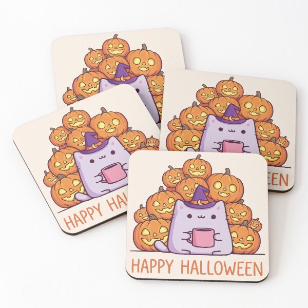 Item preview, Pumpkins Witch Cat Coffee Happy Halloween  designed and sold by Gkinoki.