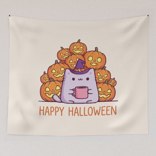 Item preview, Pumpkins Witch Cat Coffee Happy Halloween  designed and sold by Gkinoki.