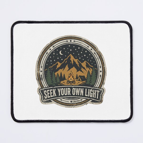 Item preview, Seek Your Own Light - Vintage Mountain Campfire Badge designed and sold by Sanan Israyilli.