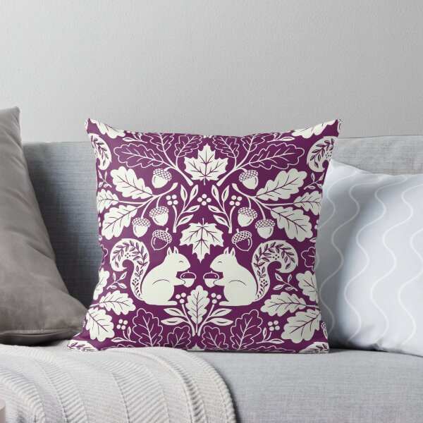 Item preview, Squirrels and autumn oak leaves on purple designed and sold by Jennifer Ladd.