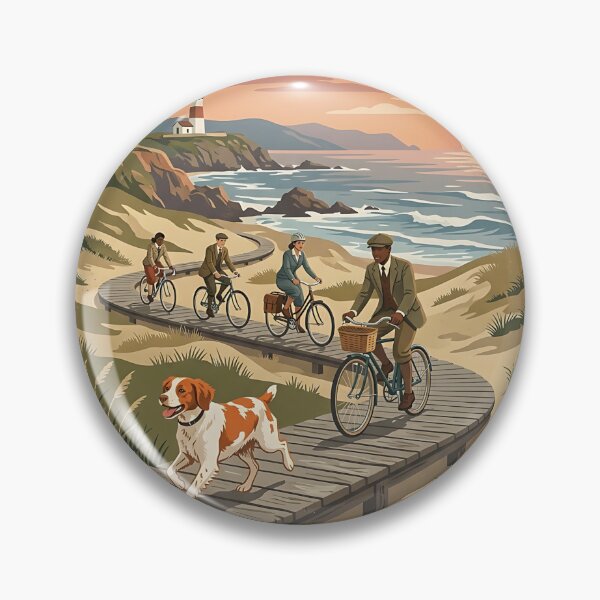 Item preview, Brittany Lighthouse Cyclist designed and sold by PictoVibe.