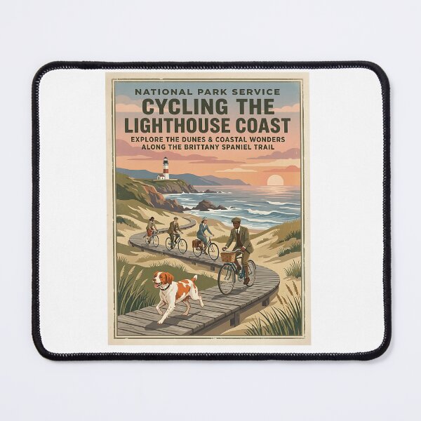 Item preview, Brittany Lighthouse Cyclist designed and sold by PictoVibe.