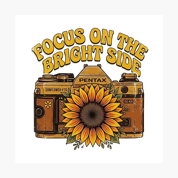 Item preview, Focus On The Bright Side - Vintage Sunflower Pentax Camera designed and sold by Sanan Israyilli.