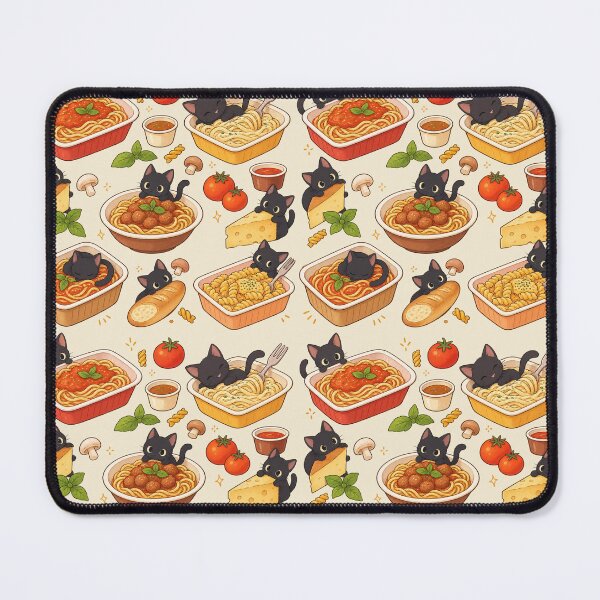 Item preview, Cute Black Cats and Italian Pasta – Kawaii Food Cat Sticker Collection designed and sold by StickerJas.