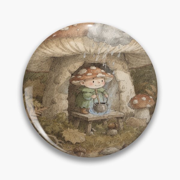 Item preview, Mushroom Sprite Brewing Storm-Cloud Tea designed and sold by PictorialWhimsy.