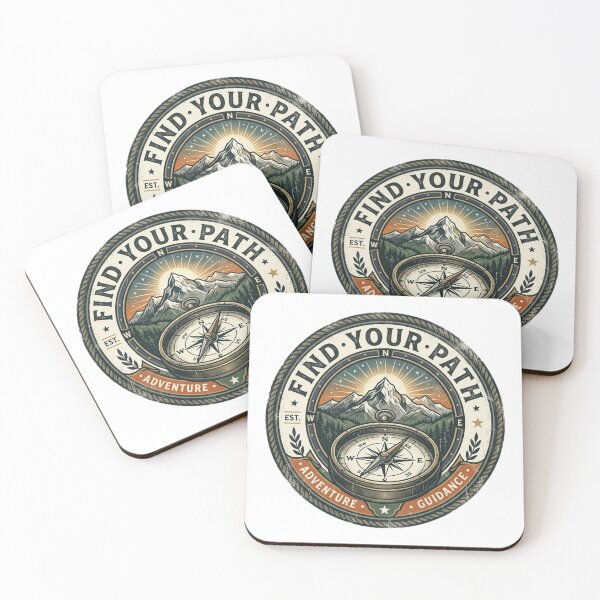 Item preview, Find Your Path - Vintage Mountain Compass Badge designed and sold by Sanan Israyilli.