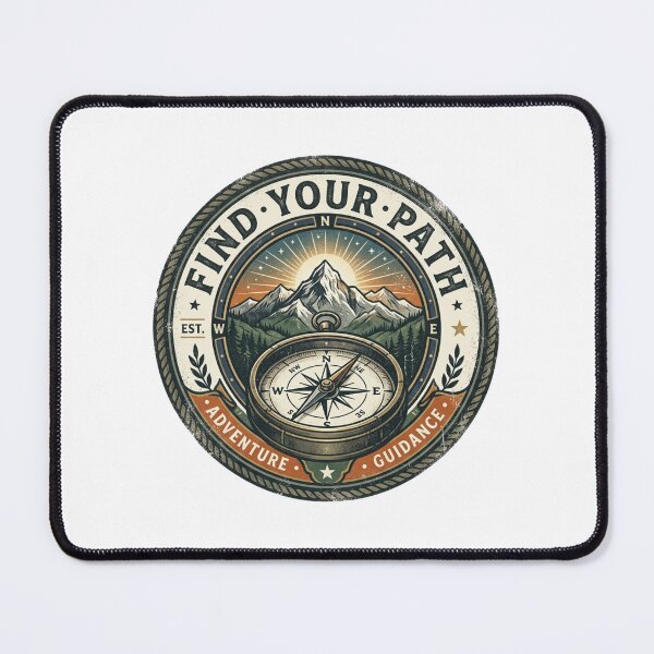 Item preview, Find Your Path - Vintage Mountain Compass Badge designed and sold by Sanan Israyilli.