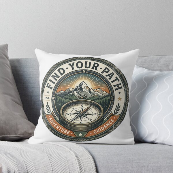 Item preview, Find Your Path - Vintage Mountain Compass Badge designed and sold by Sanan Israyilli.