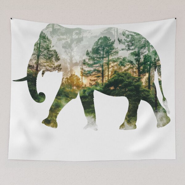Item preview, Majestic Elephant Jungle Forest Wildlife Graphic designed and sold by VISIONSTURME.