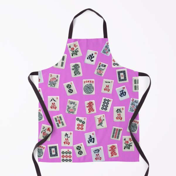 Item preview, Mahjongg game tiles design on pink color designed and sold by Zina Stromberg.