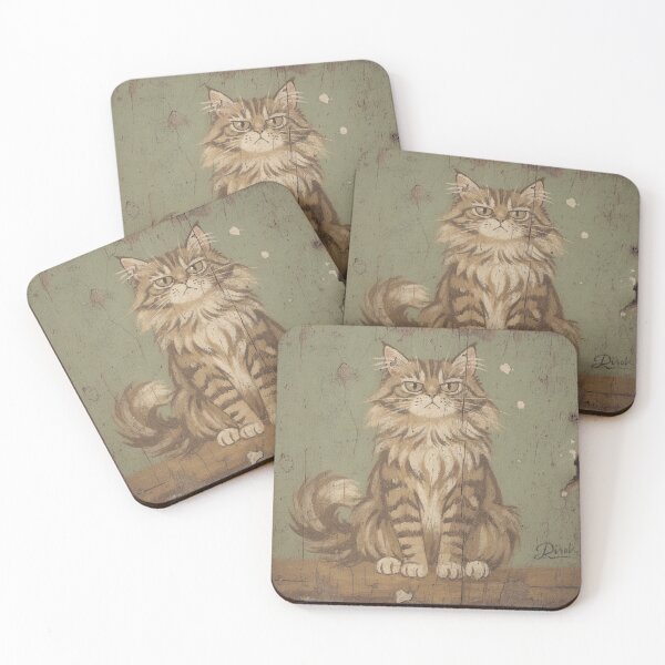 Item preview, Maine Coon Cat Sitting Like a Disappointed King designed and sold by PictorialWhimsy.