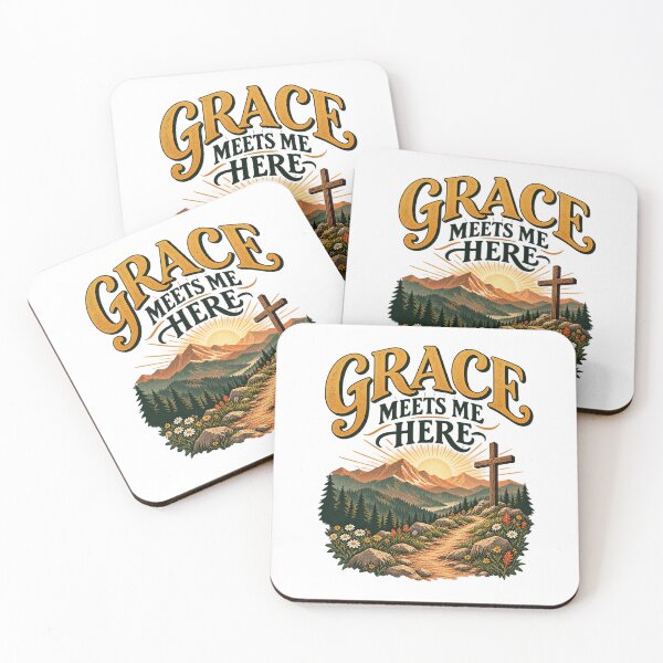 Item preview, Grace Meets Me Here Christian Mountain Faith Design designed and sold by Logic72.