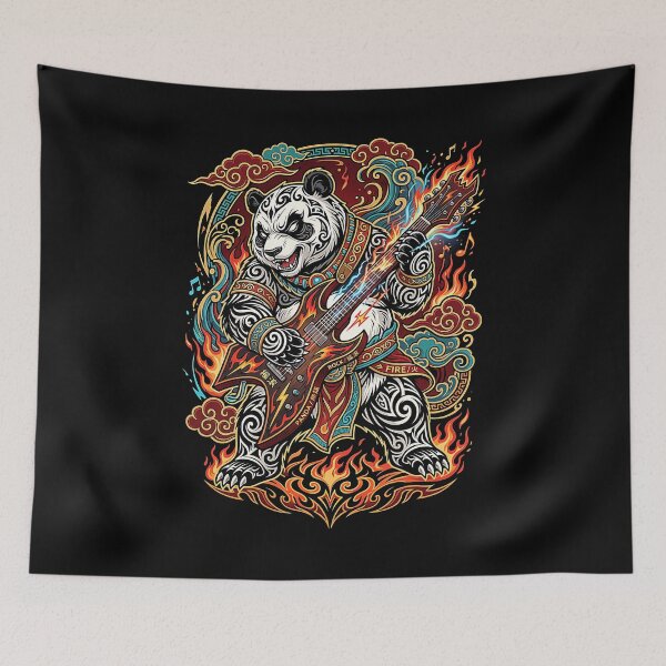 Item preview, Fire & Lightning Cosmic Rocker Panda  designed and sold by HexOne.