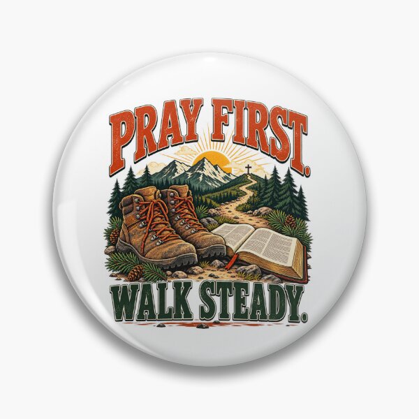 Item preview, Pray First Walk Steady Christian Hiking Faith Design designed and sold by Logic72.