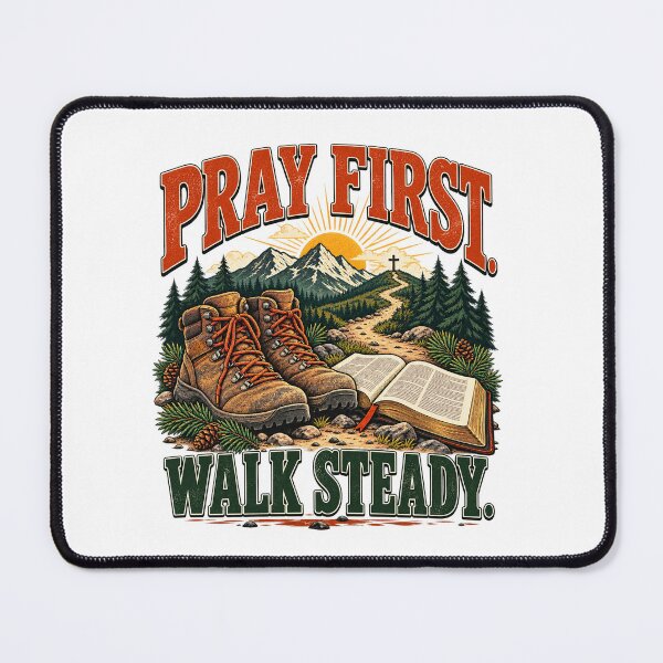 Item preview, Pray First Walk Steady Christian Hiking Faith Design designed and sold by Logic72.