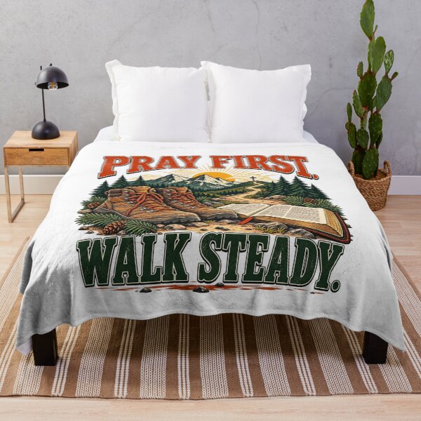 Item preview, Pray First Walk Steady Christian Hiking Faith Design designed and sold by Logic72.