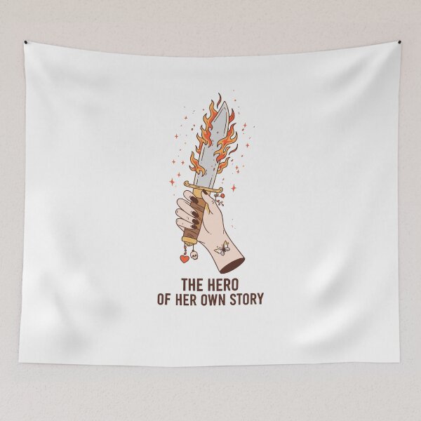 Item preview, The Hero Of Her Own Story Flaming Dagger Poster designed and sold by Matinez Pink.