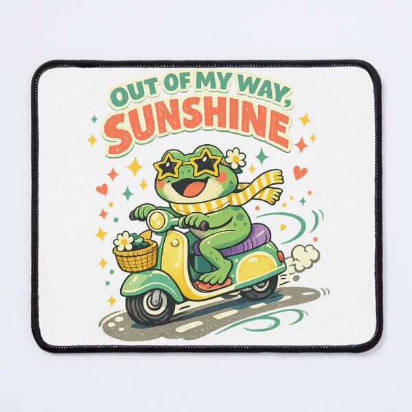 Item preview, Out of My Way Sunshine Funny Frog Scooter Retro Cottagecore Art Design designed and sold by inkoutninja.