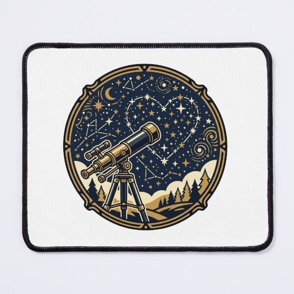 Item preview, Cosmic Love - Vintage Telescope and Heart Constellation Art designed and sold by Sanan Israyilli.