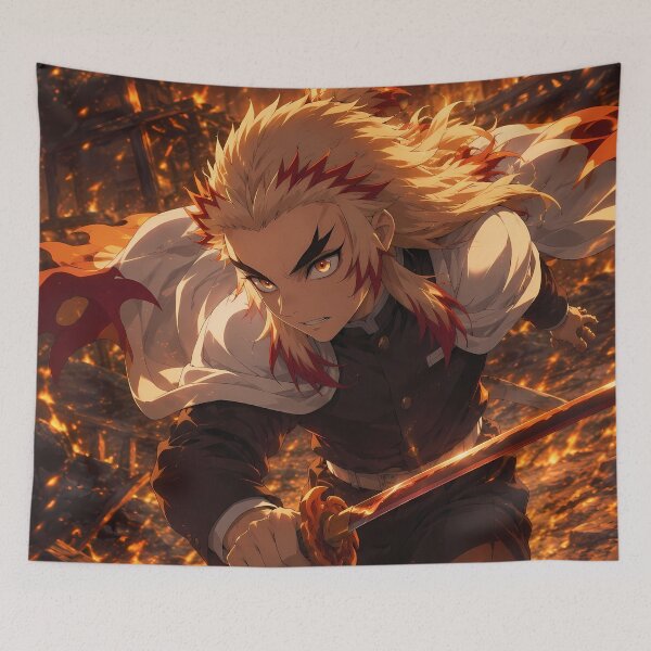 Item preview, Kyojuro Rengoku Demon Slayer Blazing Ruins Heroic Charge designed and sold by SolenneAzur.