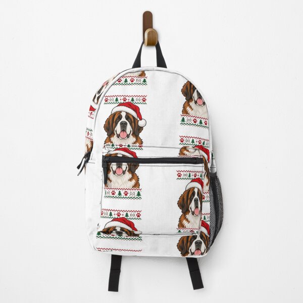 Item preview, Saint Bernard Christmas Dog in Santa Hat designed and sold by skyartdesign.