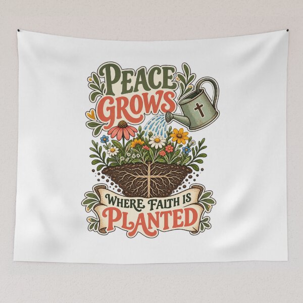 Item preview, Peace Grows Where Faith Is Planted Christian Design designed and sold by Logic72.