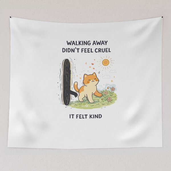 Item preview, Walking Away Felt Kind Cat Poster designed and sold by Matinez Pink.