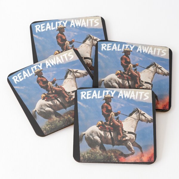 Item preview, Cowboy Riding Horse Reality Awaits Western designed and sold by mac-lux.