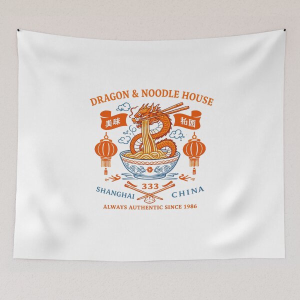 Item preview, Dragon & Noodle House Shanghai Poster designed and sold by Matinez Pink.