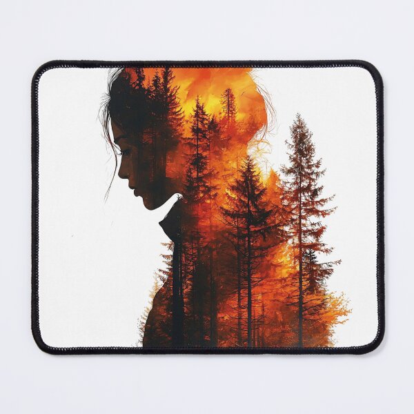 Item preview, Woman Forest Sunset Double. Exposure Aesthetic Graphic designed and sold by VISIONSTURME.