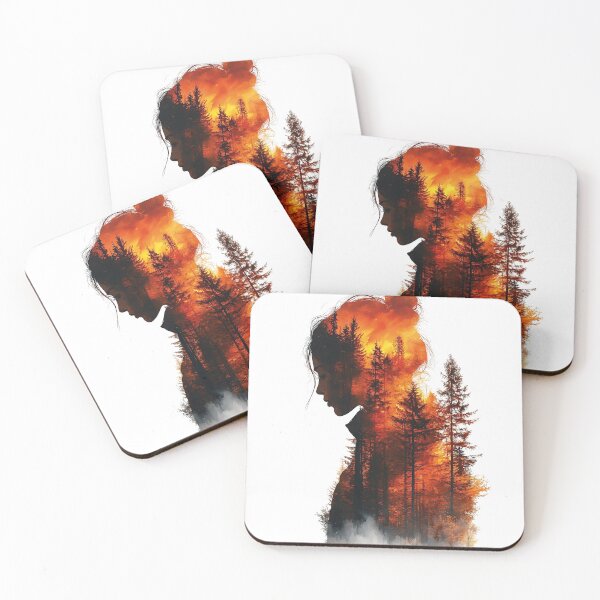 Item preview, Woman Forest Sunset Double. Exposure Aesthetic Graphic designed and sold by VISIONSTURME.