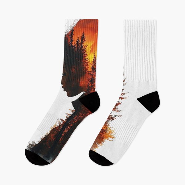 Item preview, Woman Forest Sunset Double. Exposure Aesthetic Graphic designed and sold by VISIONSTURME.