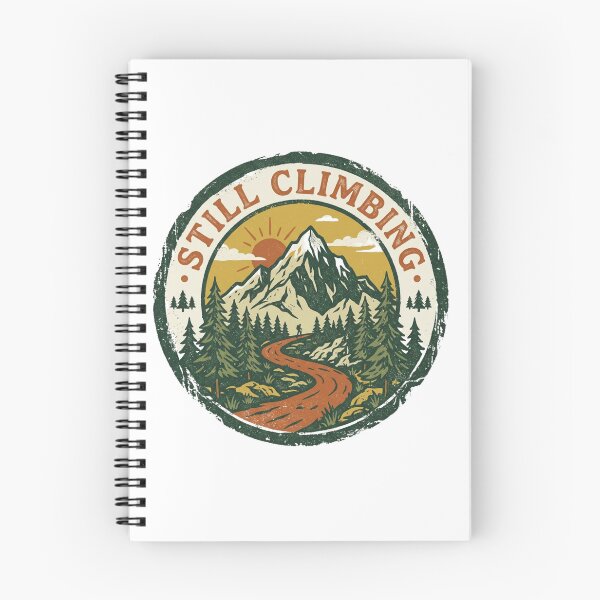Item preview, Still Climbing - Vintage Mountain Hiking Sunrise Badge designed and sold by Sanan Israyilli.