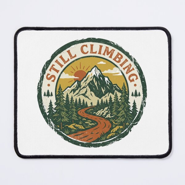 Item preview, Still Climbing - Vintage Mountain Hiking Sunrise Badge designed and sold by Sanan Israyilli.