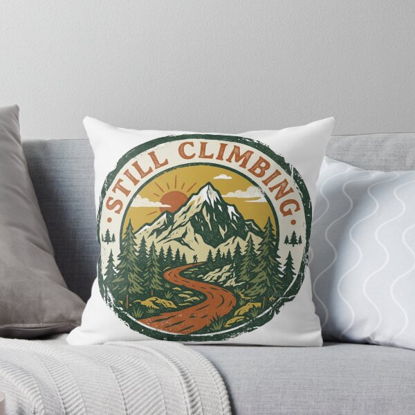 Item preview, Still Climbing - Vintage Mountain Hiking Sunrise Badge designed and sold by Sanan Israyilli.
