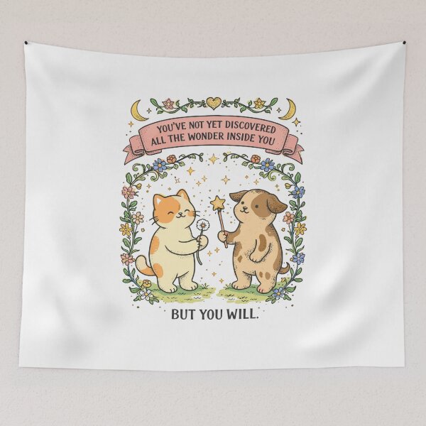 Item preview, The Wonder Inside You Cat and Dog Poster designed and sold by Matinez Pink.