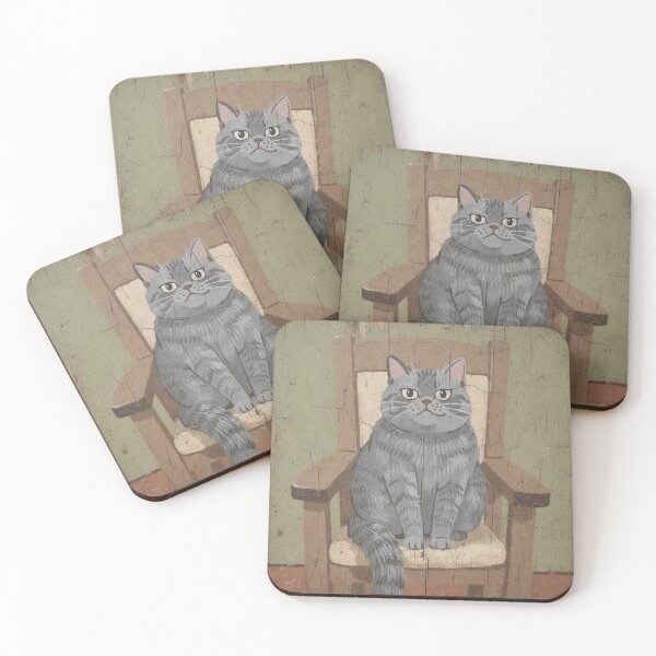 Item preview, Chartreux Cat Refusing to Share the Armchair designed and sold by PictorialWhimsy.
