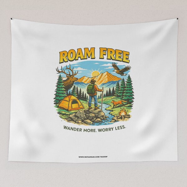 Item preview, Roam Free Wander More Worry Less Poster designed and sold by Matinez Pink.
