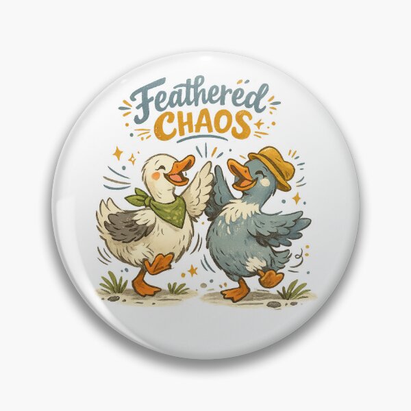 Item preview, Feathered Chaos Funny Duck Besties High Five Farmyard Humor Art Design designed and sold by inkoutninja.